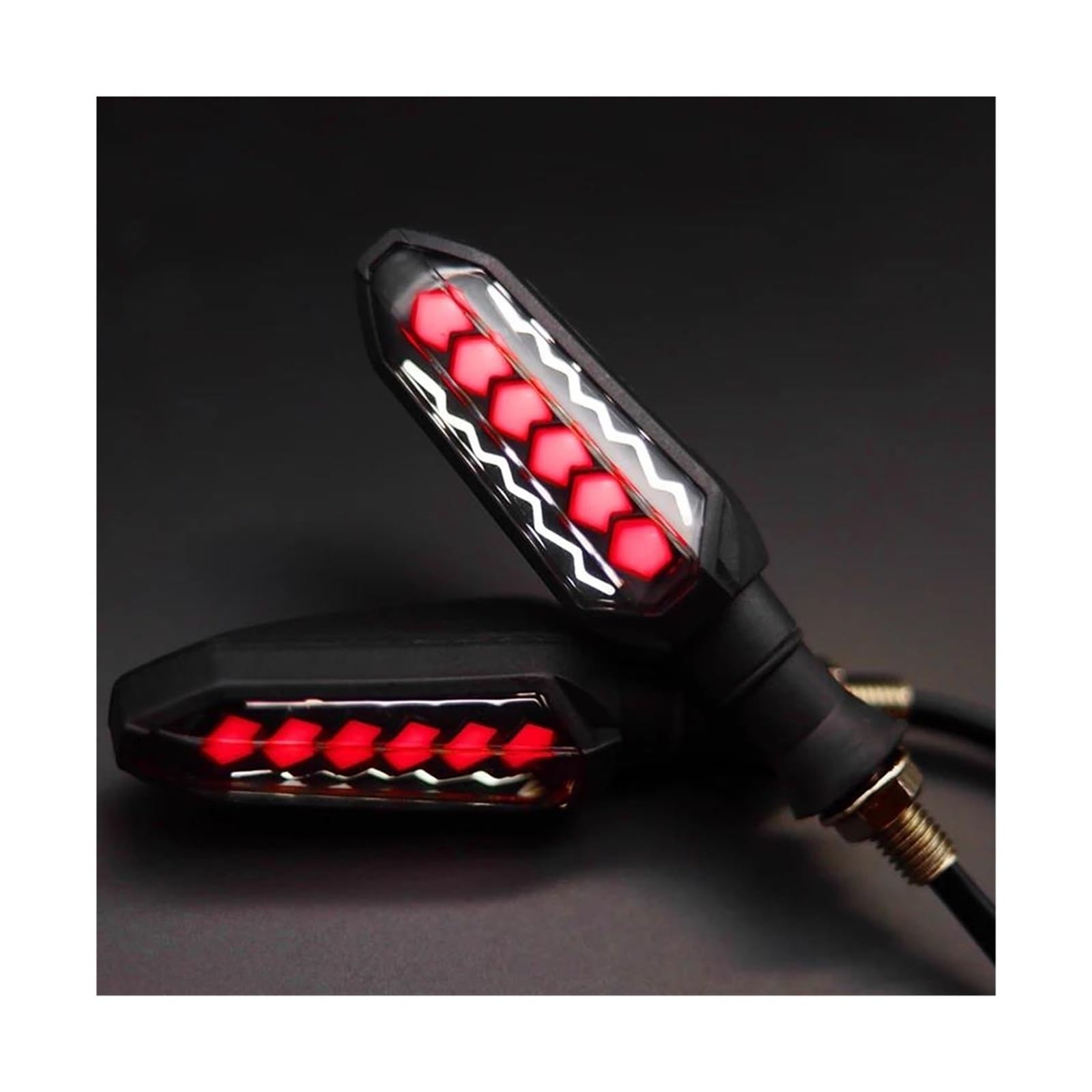 Intermitentes para CB400F CB500X MSX 125 12V Luz Intermitente LED para Motocicleta Luz Intermitente Universal ABS Lámpara señal(Red and White)