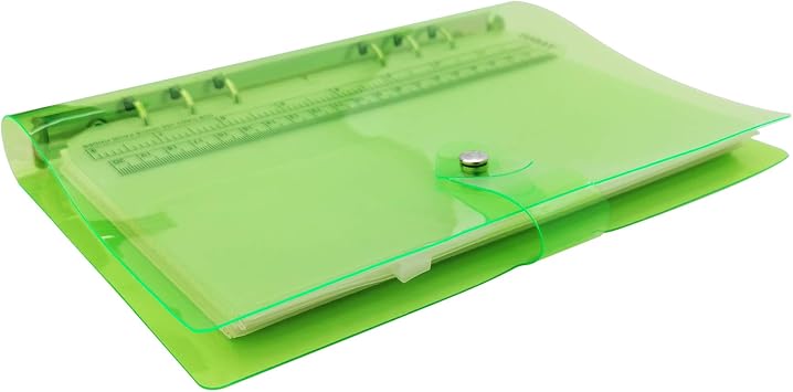 A6 A5 6-Holes Colorful PVC Cover Round Ring View Binder with Snap Button Closure File Folder for Loose Leaf Sheet Protectors Notebook Refill (Air Blue, A5 Combo)