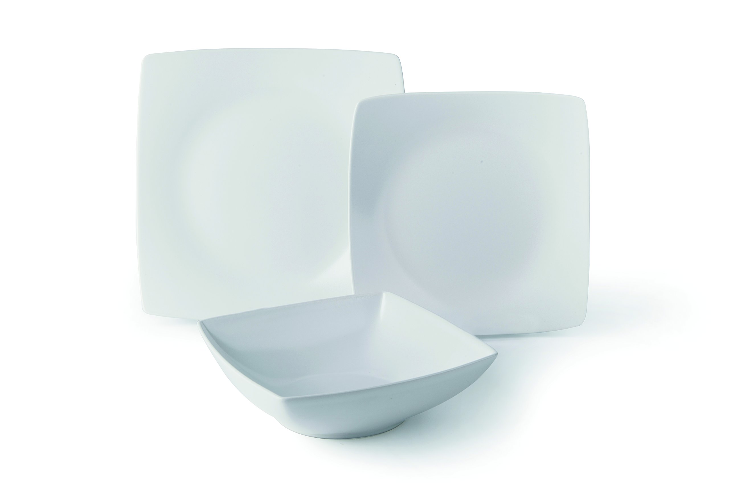 Excelsa Eclipse Servizio di Piatti, Ceramica, Bianco, 18 Pezzi, unità