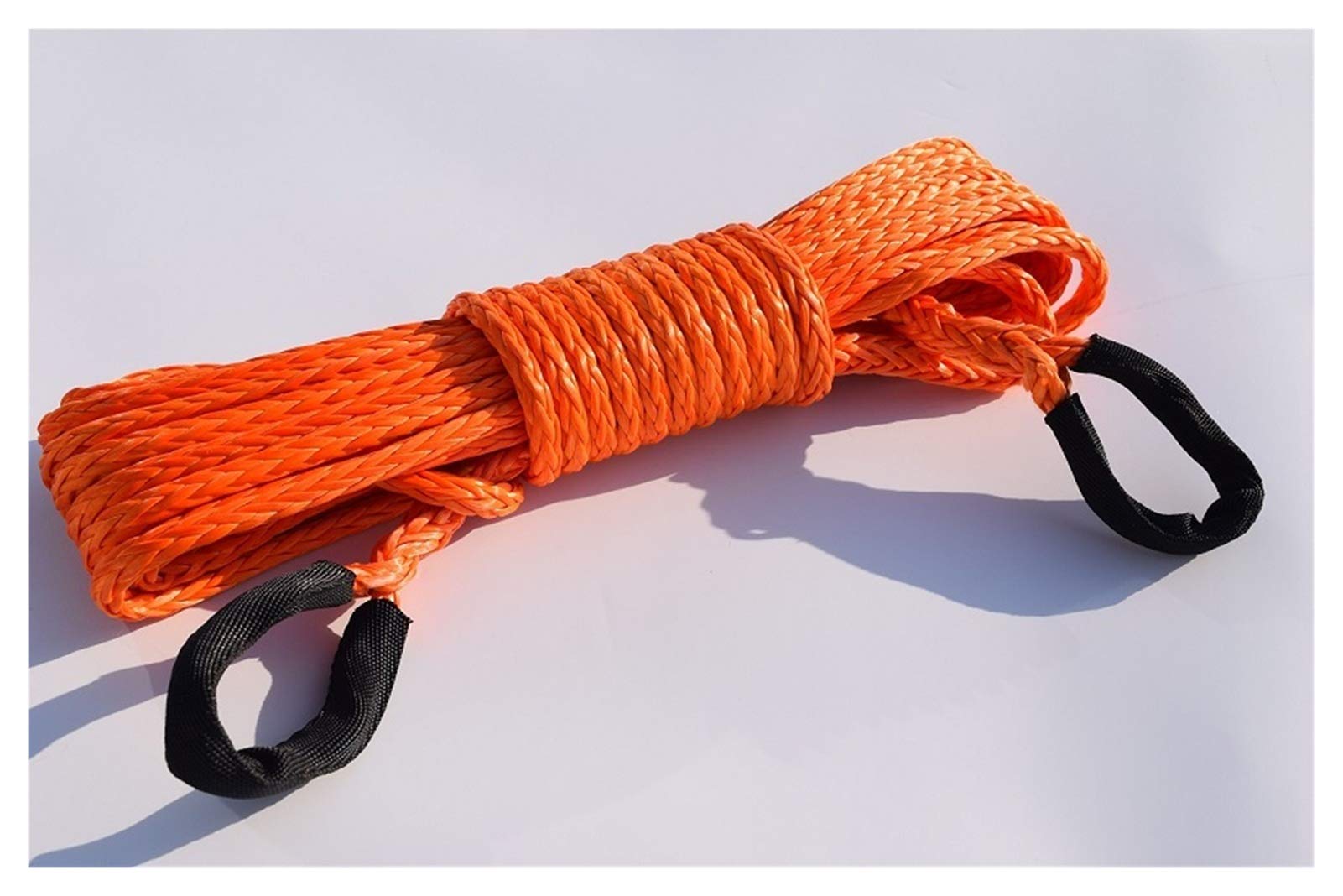Extension de Corde treuil 3/8 "* 50 Pieds, câble VTT 10 mm, synthétique, remorquage for pièces d'auto offrand,Polyvalent(Oranje)