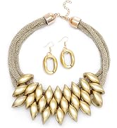 Barode African Bib Choker Necklaces Gold Statement Necklace Collar Chunky Choker National Tribal ...
