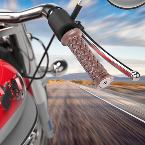 Miniatura 6 de Manija de hule antideslizante para manubrio de motocicleta 7/8", Marrón