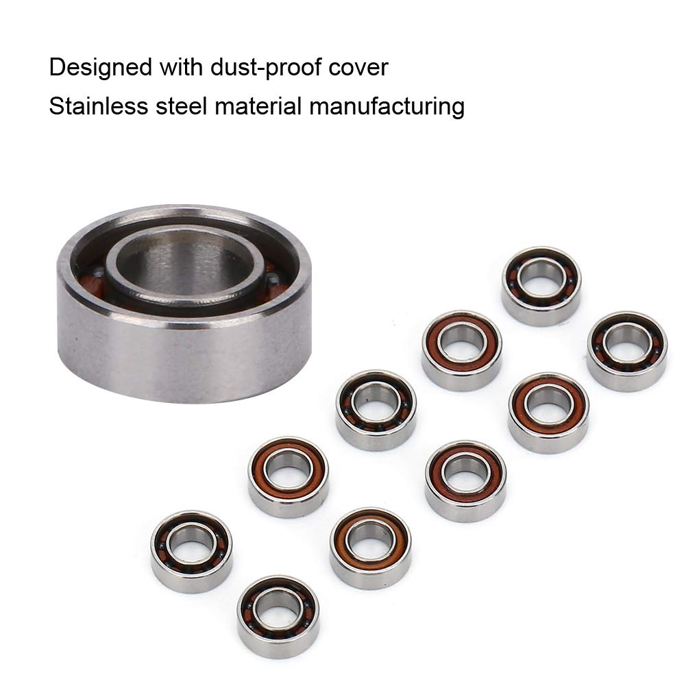 DINGGUANGHE-CUP Rodamientos De Brida Para Impresora 3D De Escritorio, Rodamientos De Bolas De Cojinete De Brida F624ZZ 0.157 X 0.512 X 0.197 In F624 Para Kossel Prusa I3 Partes (10 Piezas