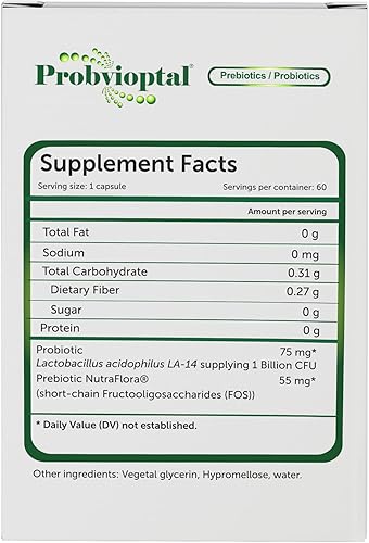 Miniatura 3 de Probvioptal, 60 cápsulas, probióticos y prebióticos, Duocap, 1 mil millones de UFC, sin gluten