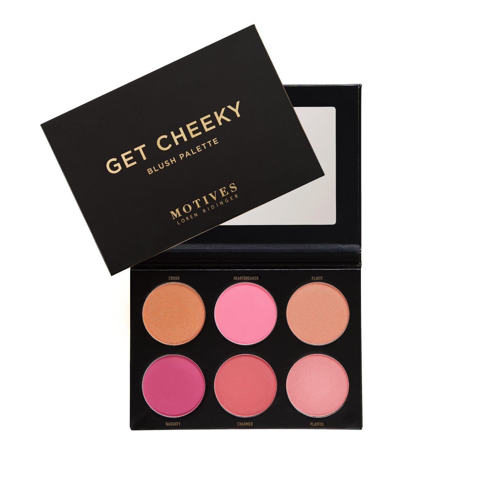 Motives Get Cheeky Blush Palette (6 Well) - Matte and Shimmer Blushes for Every Skin Tone - Silky Smooth, Buildable Formula for Natural or Bold Looks - Face Makeup Beauty Blush Palette