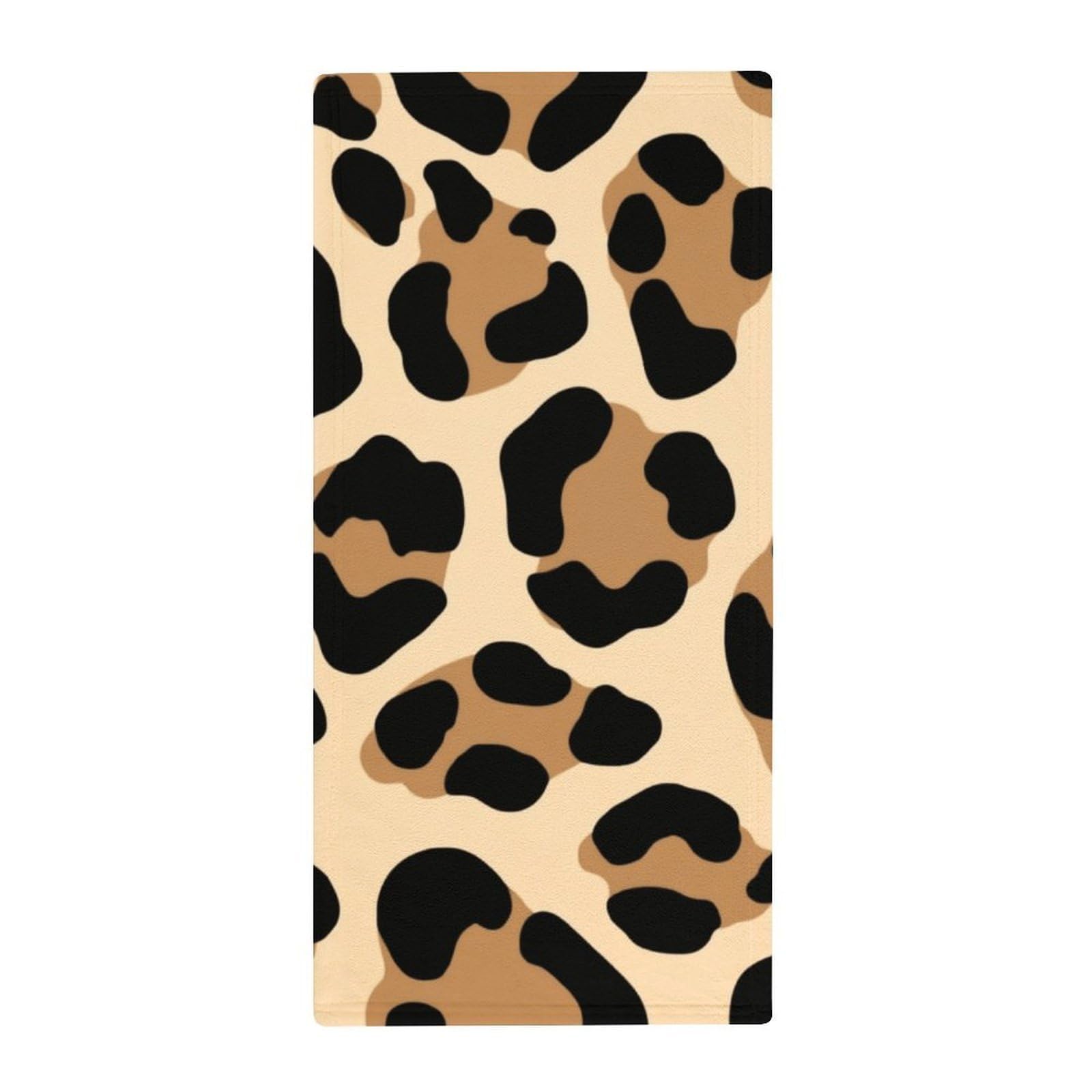 Anceky Decorative Hotel Bath Towels, Wild Cheetah Leopard Print Soft Absorbent Hand Towels for Guest Rooms & Kitchen Use