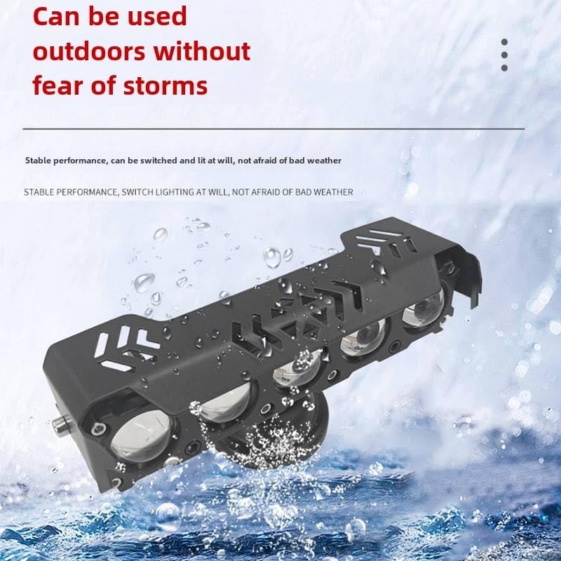 Image of 30W LED Auxiliary Light 5 Lens, Yellow White Beam, 4 Modes Flashing Fog Lamp for Bike & Car