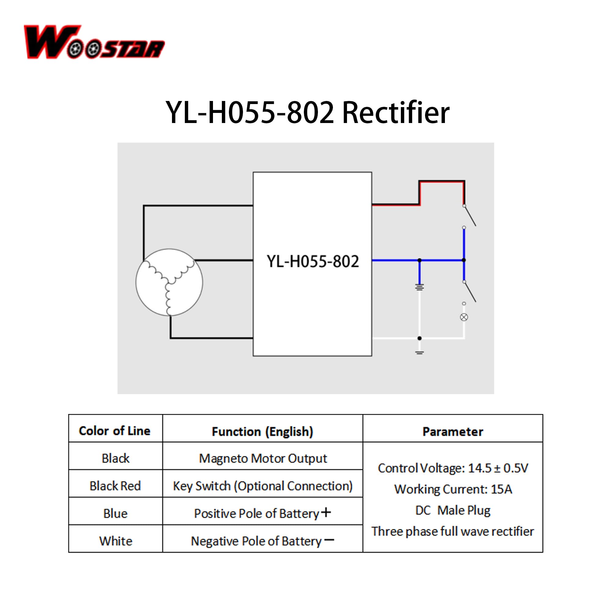WOOSTAR 6 Fili 12V Raddrizzatore del Regolatore di Tensione Sostituzione per SUZUKI 1996-2005 GSX-R750 1997-2005 GSXR600 2001-2004 GSXR1000