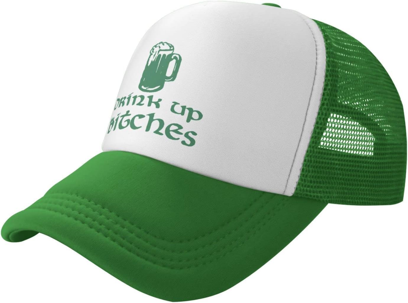 GQWJKSZ Drink Up Bitches Mesh Back Trucker Cap Baseball Cap Green