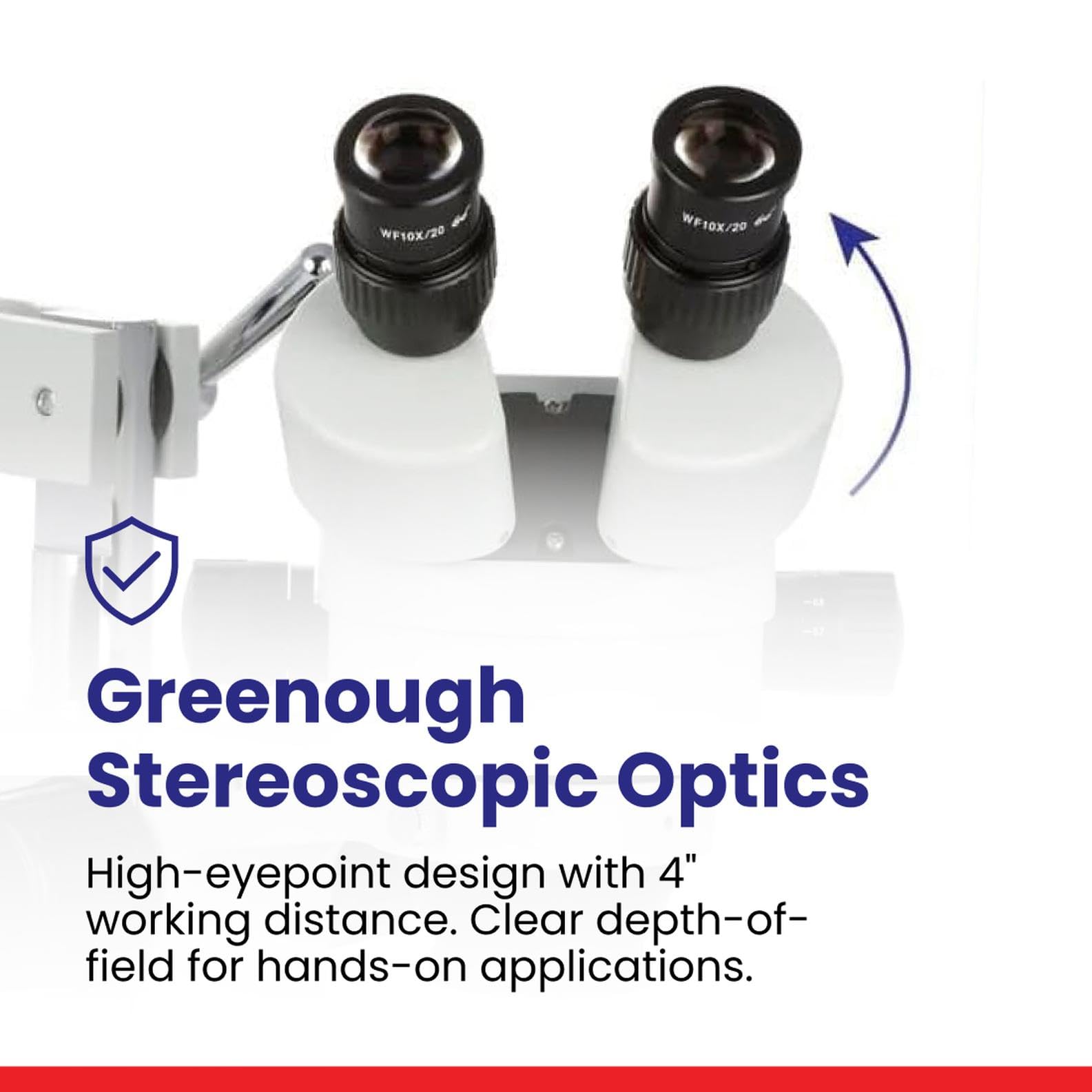 AmScope - Microscope binoculaire à zoom stéréo 7X-45X avec support de flèche à double bras, oculaire WF10X - SM-4B