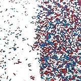 Stars & Stripes for Decorating, Baking, and Toppings in Blue, White, Red Jimmies,Fancy Edible, Patriotic Cake,Cookie, Cupcake and Ice Cream Sprinkles (8 Oz)