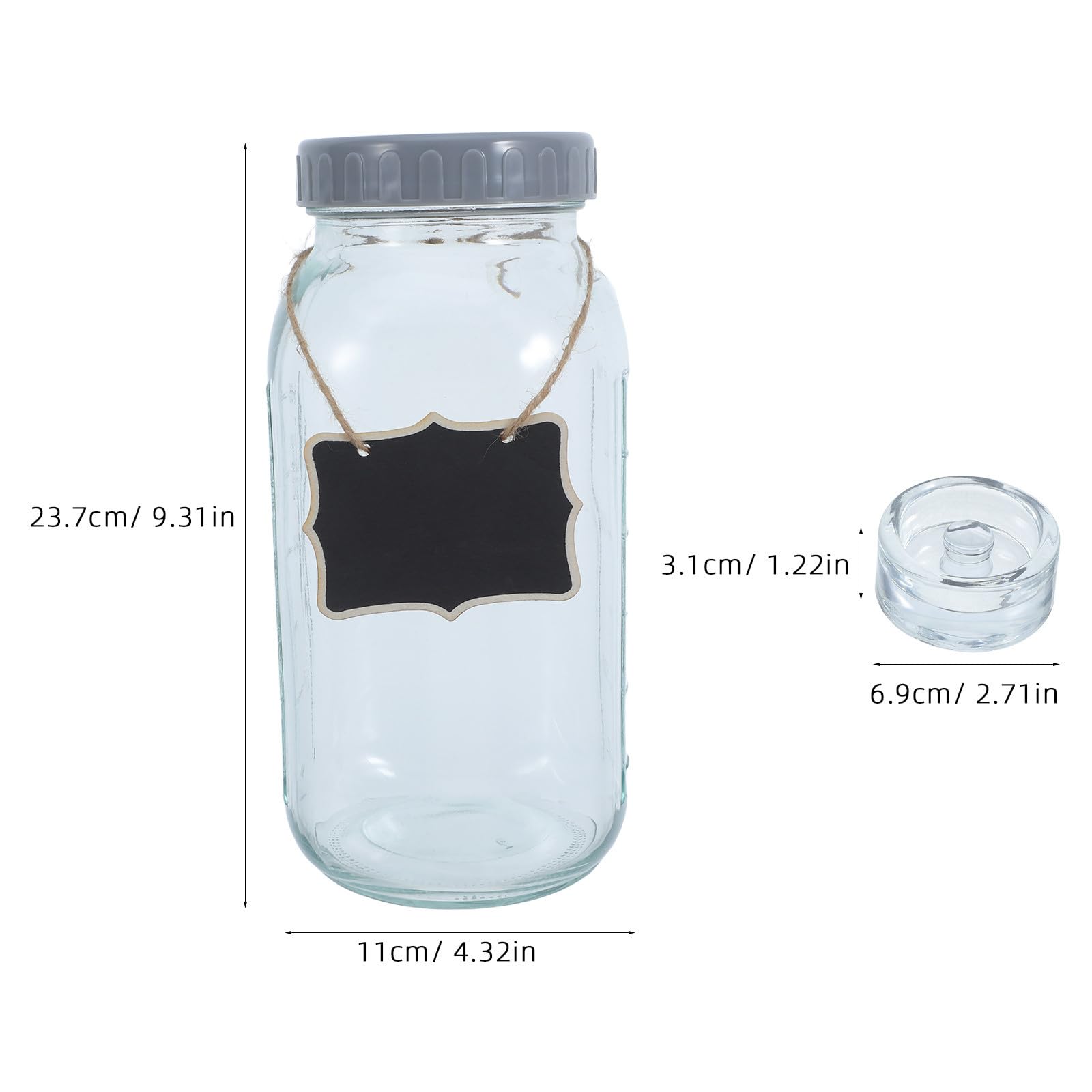 INOOMP Barattolo con Scala a Bocca Larga in Vetro di Fermentazione 64 Oz