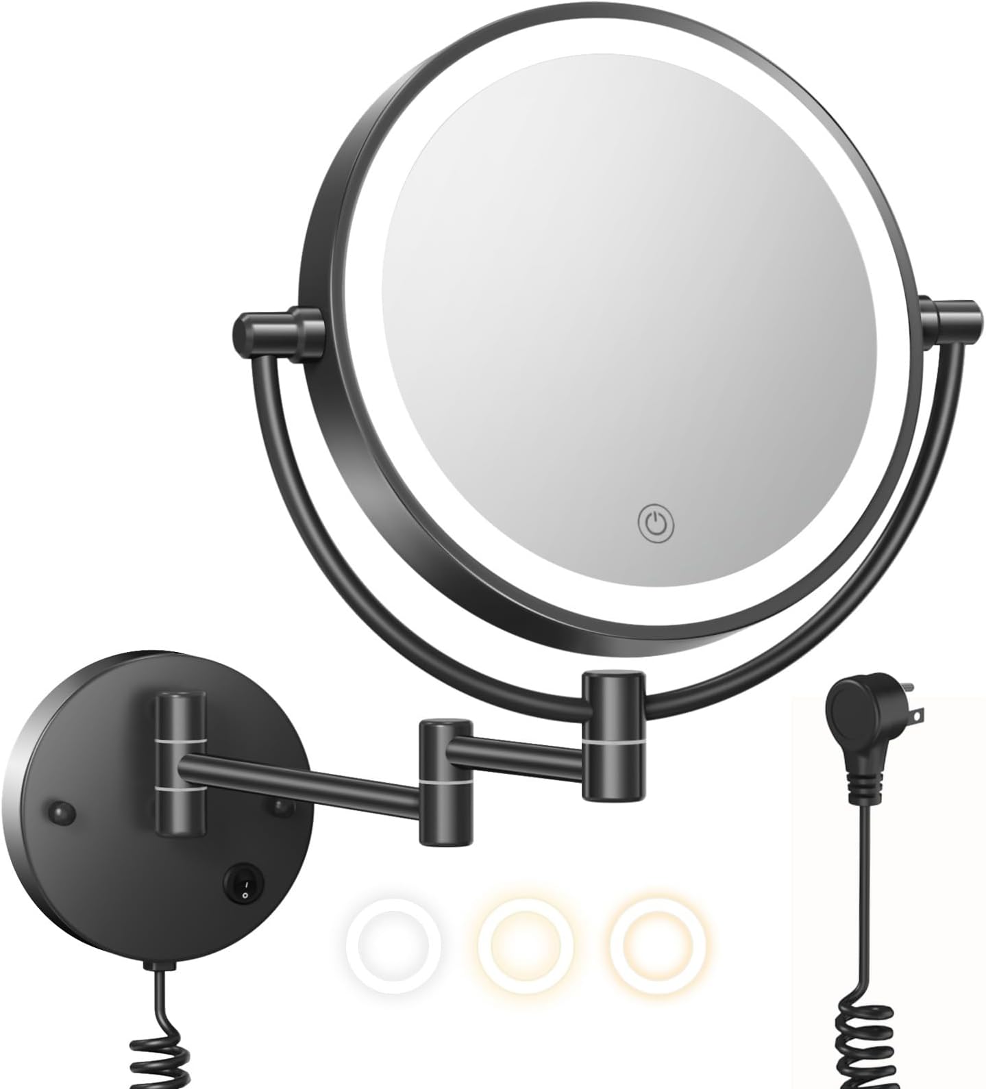 FASCINATE Upgraded Wall Mounted Makeup Mirror with Lights, Super Large Double Sided