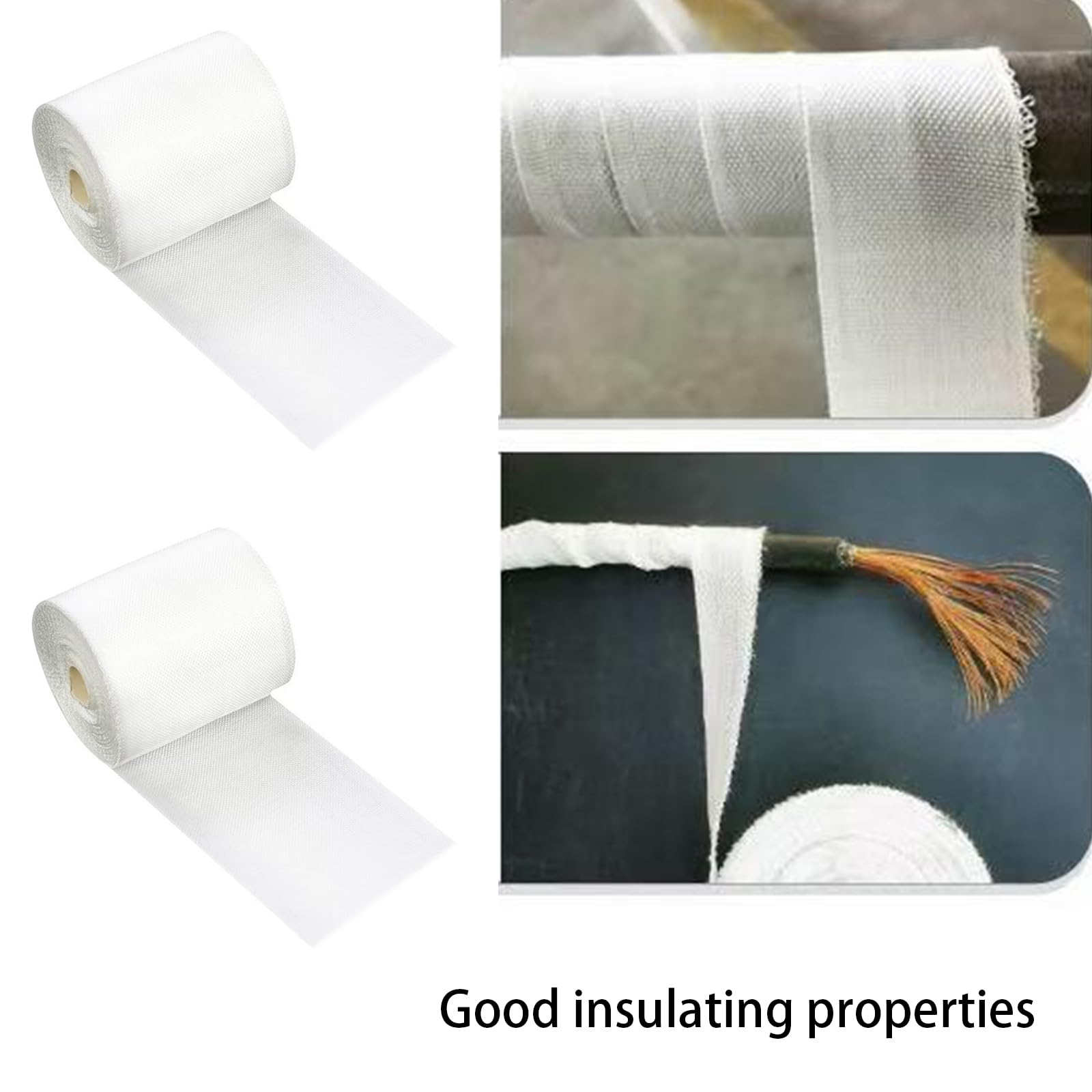 Aoktorkit Fiberglass Cloth Tape,Weave Glass Fiber Cloth,Glass Fiber Mesh Joint Tape,Mesh Woven Fiberglass Fabrics Insulation Tape,2.5cm*30m - Image 4