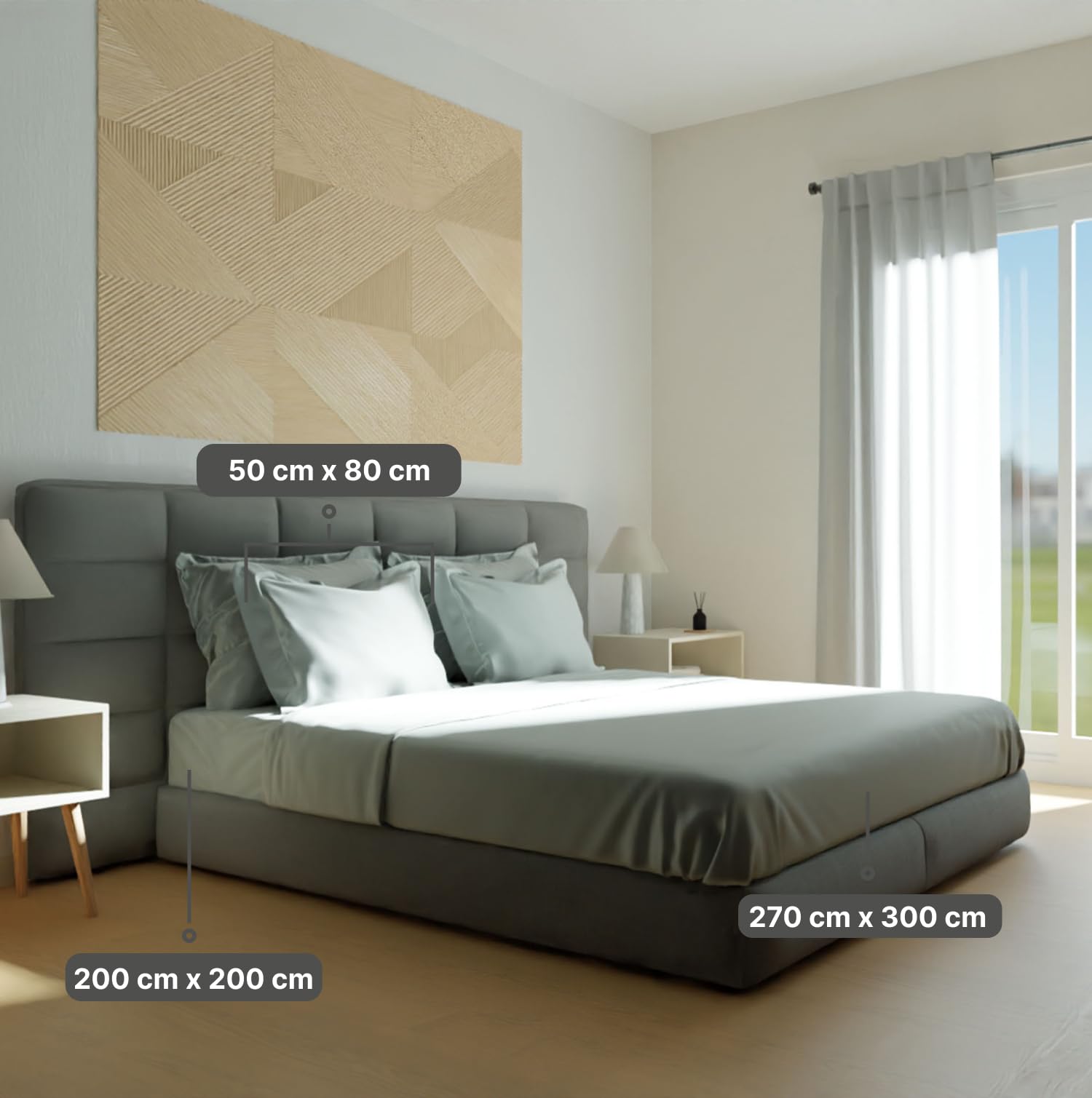 domus&trend - Completo Letto Matrimoniale KingSize con Lenzuola Matrimoniali Cotone Percalle 270x300 + 1 Lenzuolo con Angoli Coprimaterasso Sotto 200x200x30 + 2 Federe Cuscino Letto 50x80 (Verde)