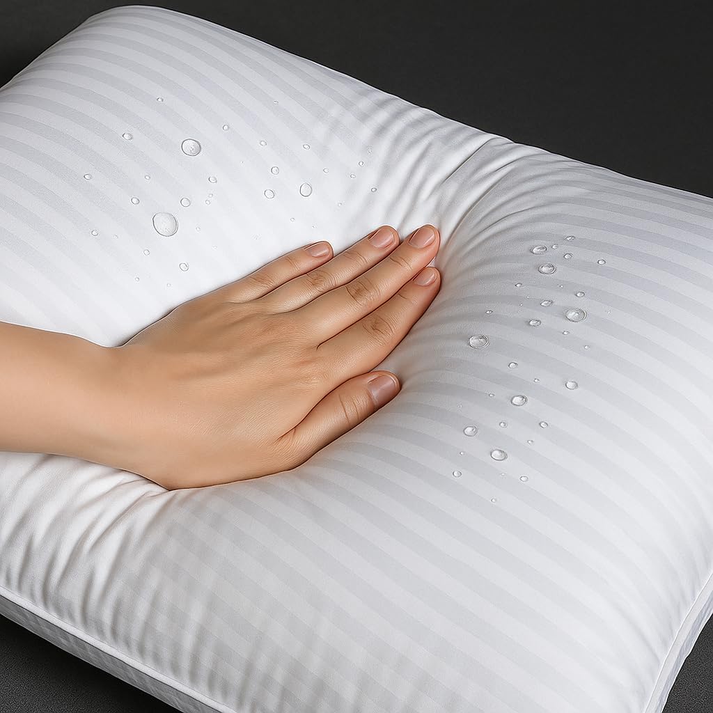 Bed Pillows King Size Soft & Supportive Microfiber Filled Pillow, 100% Cotton Comes with 100% Cotton Soft Pillowcase. (Set of 2 Pillow and 2 Pillowcase) King Size