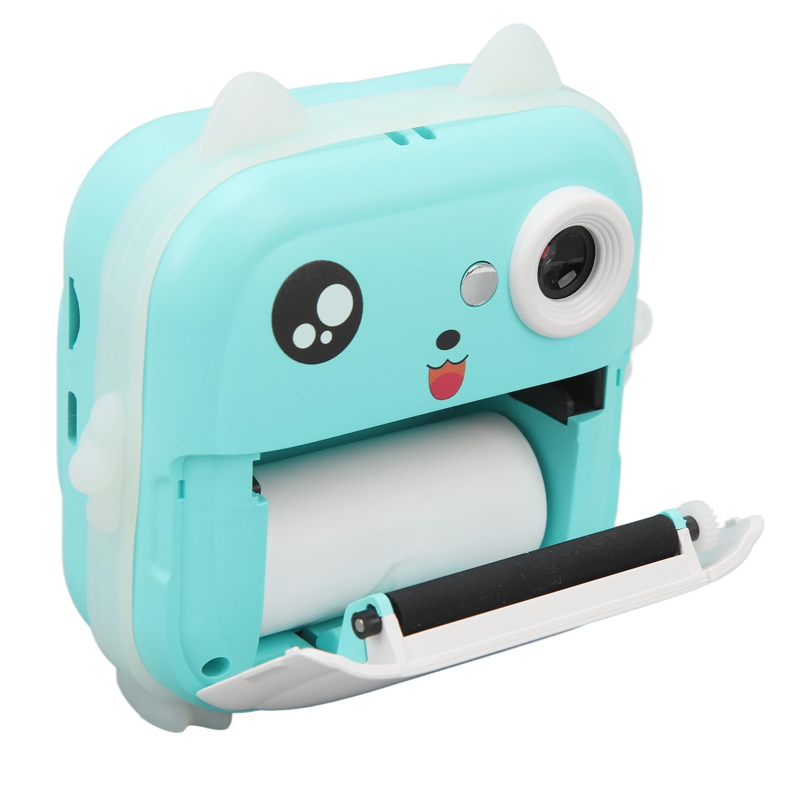 Niedliche Druckkamera 24 MP, Multi-Zoom, Cartoon-Smart-Kids-Sofortbildkamera mit Thermodruck, HD-IPS-Bildschirm, Umweltfreundliches Material fürab 3 Jahren (Blue)