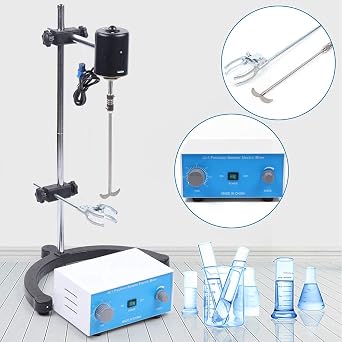Electric Overhead Stirrer 100W, Precision Booster Electric Mixer, Digital Variable Speed Lab Mixer with Adjustable Stirring Rod, 0-2800 RPM, 110V for Laboratory, College