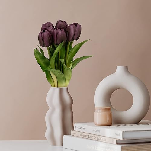 Miniatura 9 de Flores ArtificialesFalsasSintéticas - Tulipán Morado 8PCS para Boda, Hogar, Fiesta, Restaurante