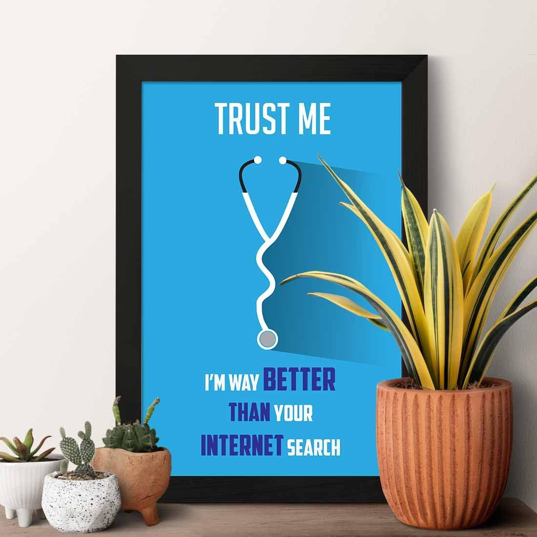 Doctor Framed Posters for Hospital OPD, Doctor Posters for Wall, Doctor Frames for Wall Decor, Doctor Quotes Wall Frames for Clinic, Dentist (Synthetic Wood, 9.5x13.5 inch)