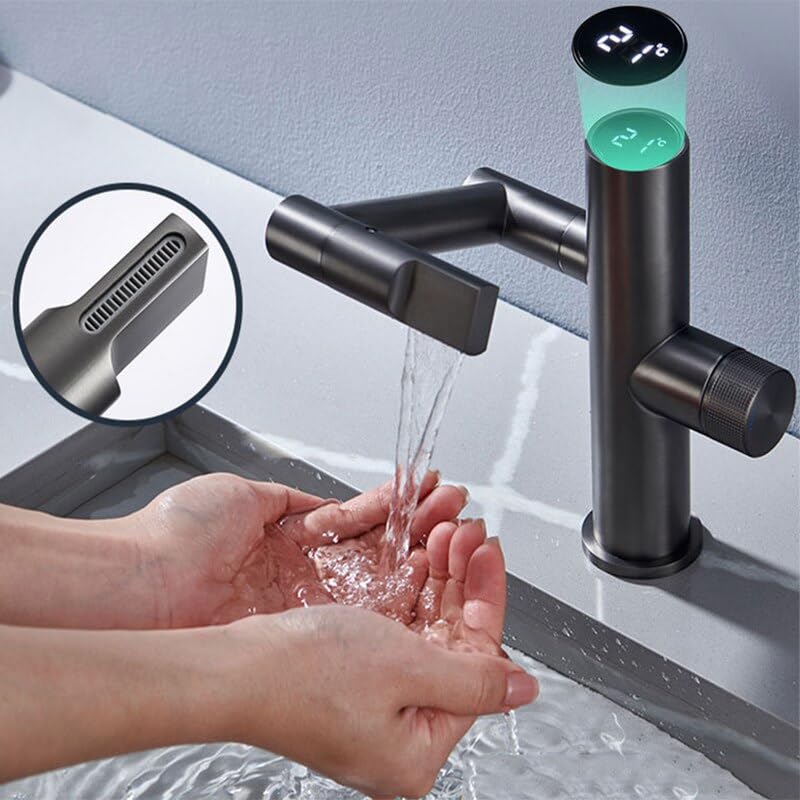 Mitigeur eau chaude froide rotatif 360 à affichage digital LED
