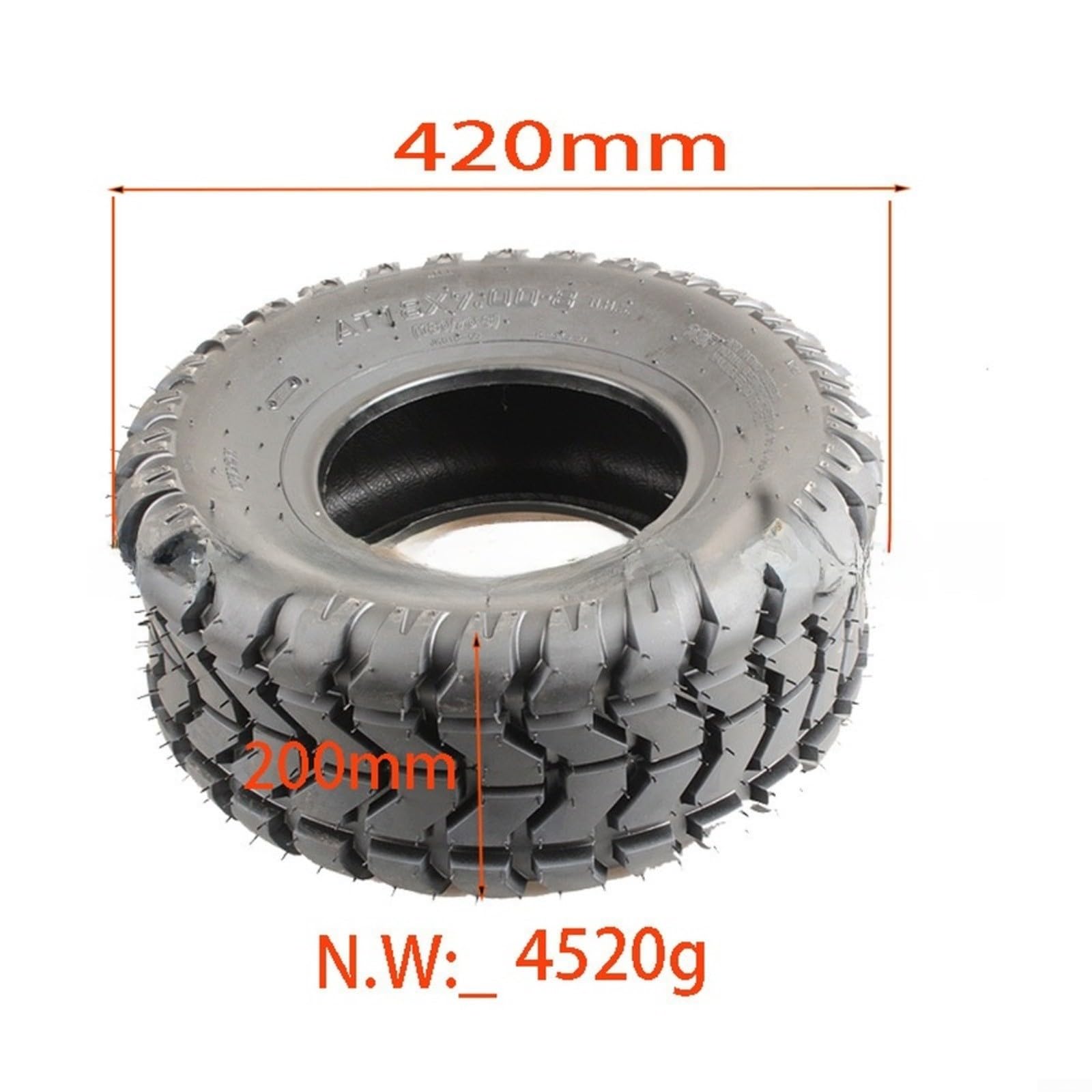 RichVibe 4PR Off-Road Tubeless para neumático 18x7-8 Go Kart Beach Buy UTV, para rueda de vacío con resistencia a pinchazos y tracción mejoradas