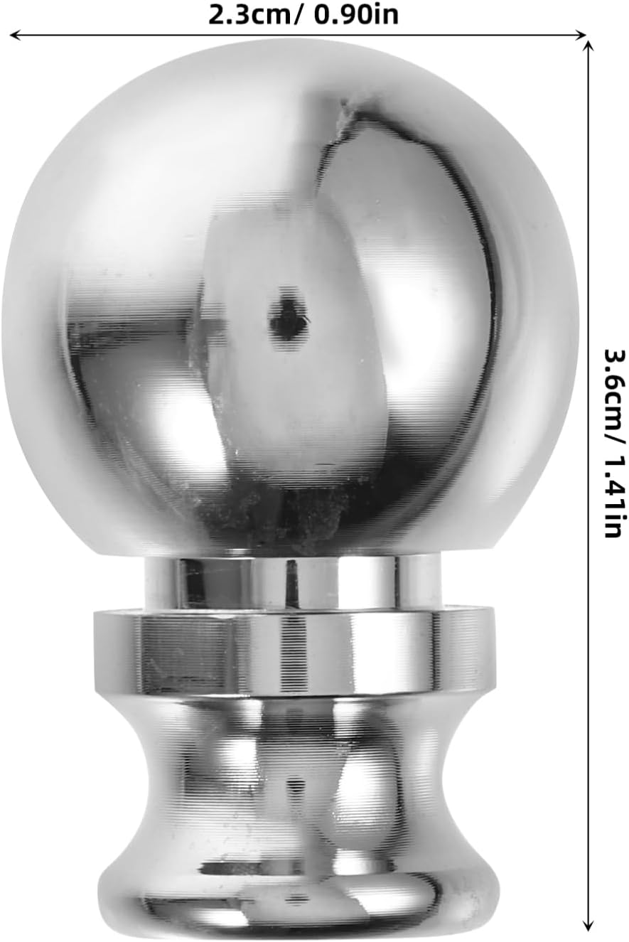 Angoily Ball Lamp Finial Cap Knob for Lamp Shade Top,Solid Lamp Finial Screw Finial for Table or Floor Lamps Harp Holder Silver