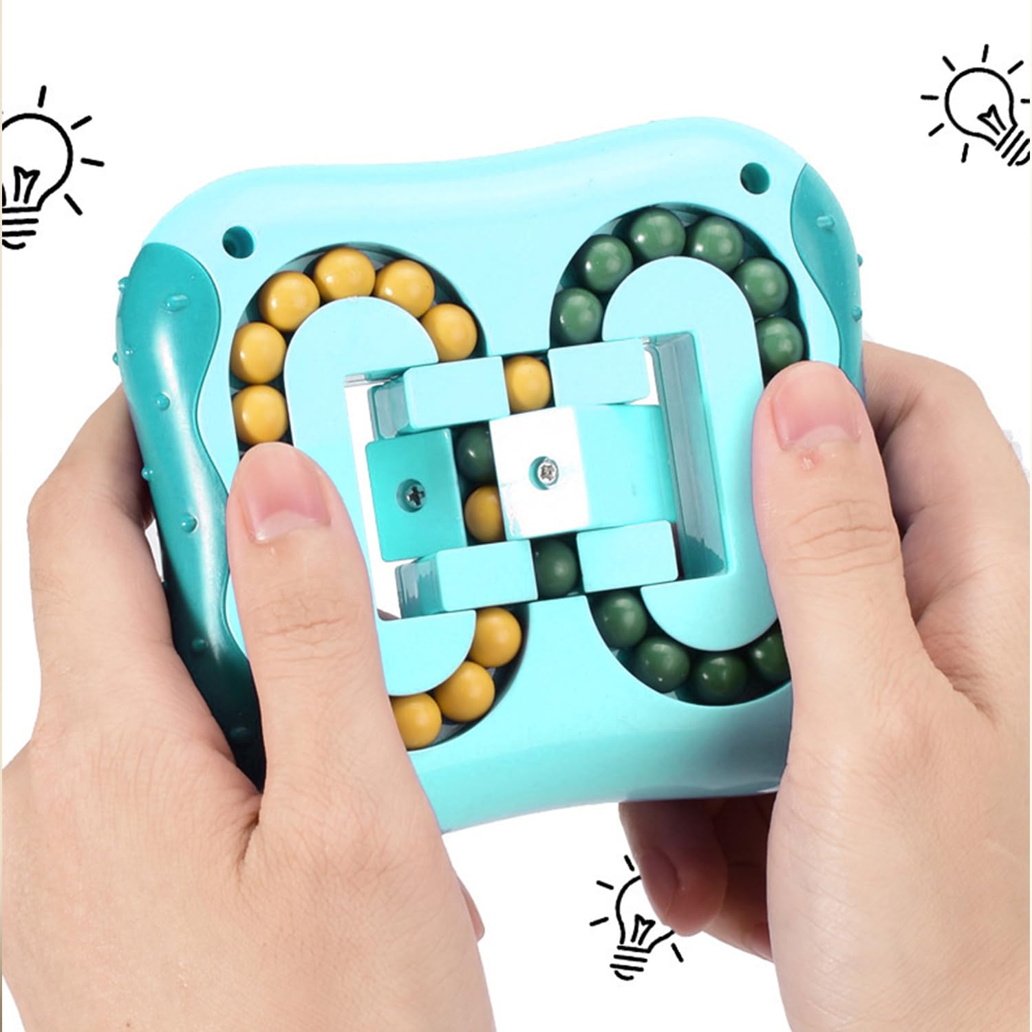 2 Piezas Frijol Mágico, Juguetes educativos de Frijol Mágico, Cubo Giratorio de Frijol Mágico, Juguete de Rompecabezas de Frijol Mágico, Creativos Magic Bean para Niños Niños y Niñas
