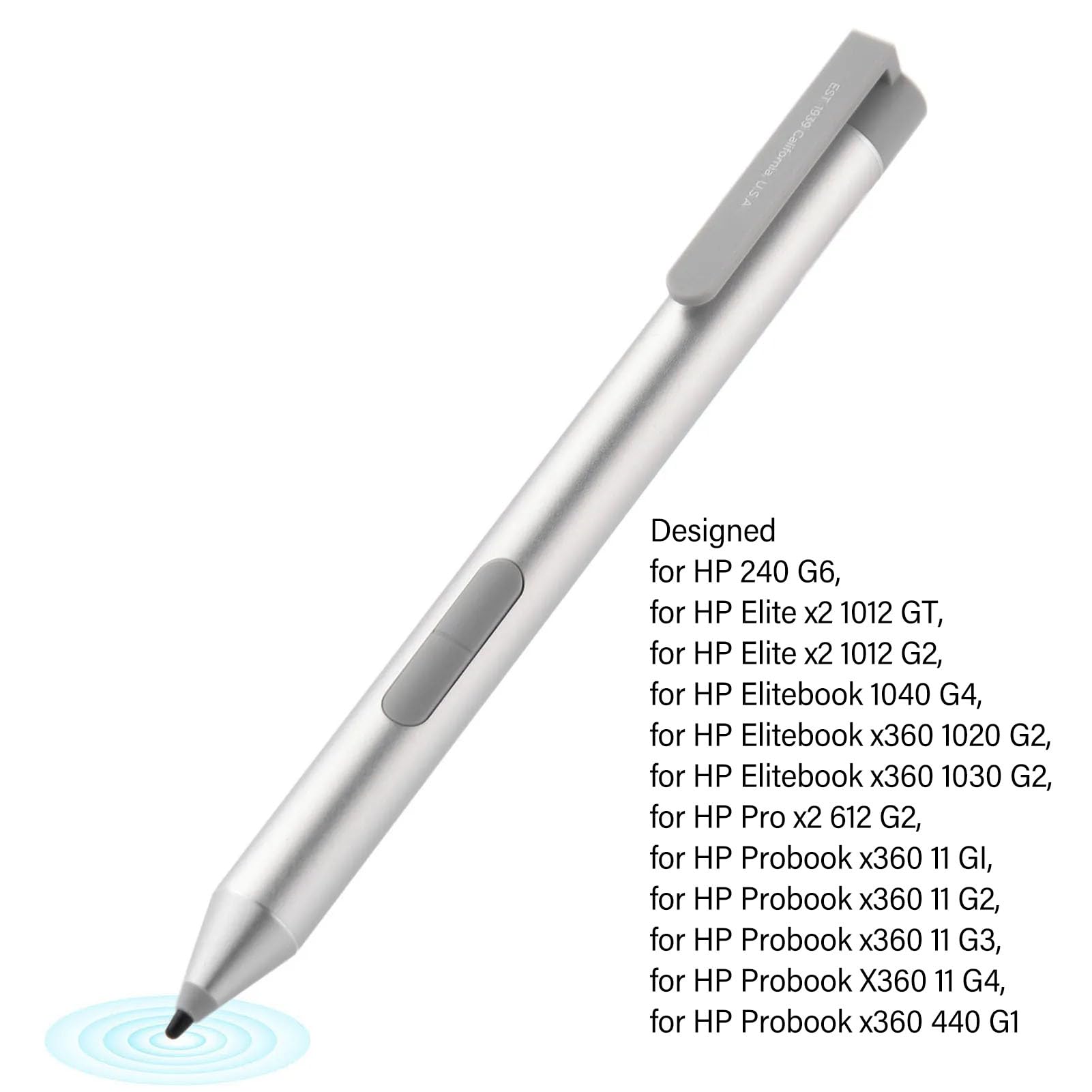 Aktiver Eingabestift für EliteBook, 4096 Druckstufe, 2 Anpassbare Tasten, Smart Pen für EliteBook X360 1030 G3 G4 1040 G5 G6, für X2 1013 G3 G4, für ZBook Studio X360 G