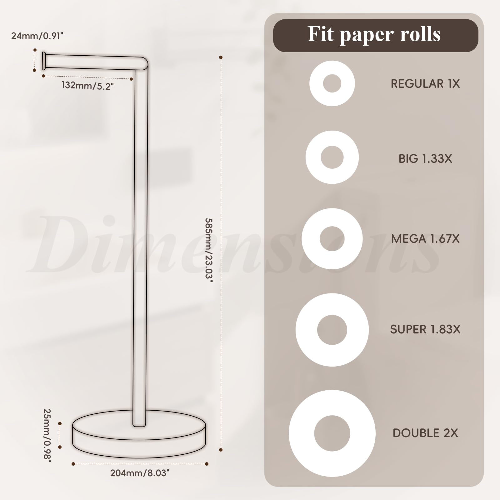 Supporto per carta igienica autoportante, dispenser per carta igienica in oro spazzolato, base antiruggine SUS304, SHUNLI