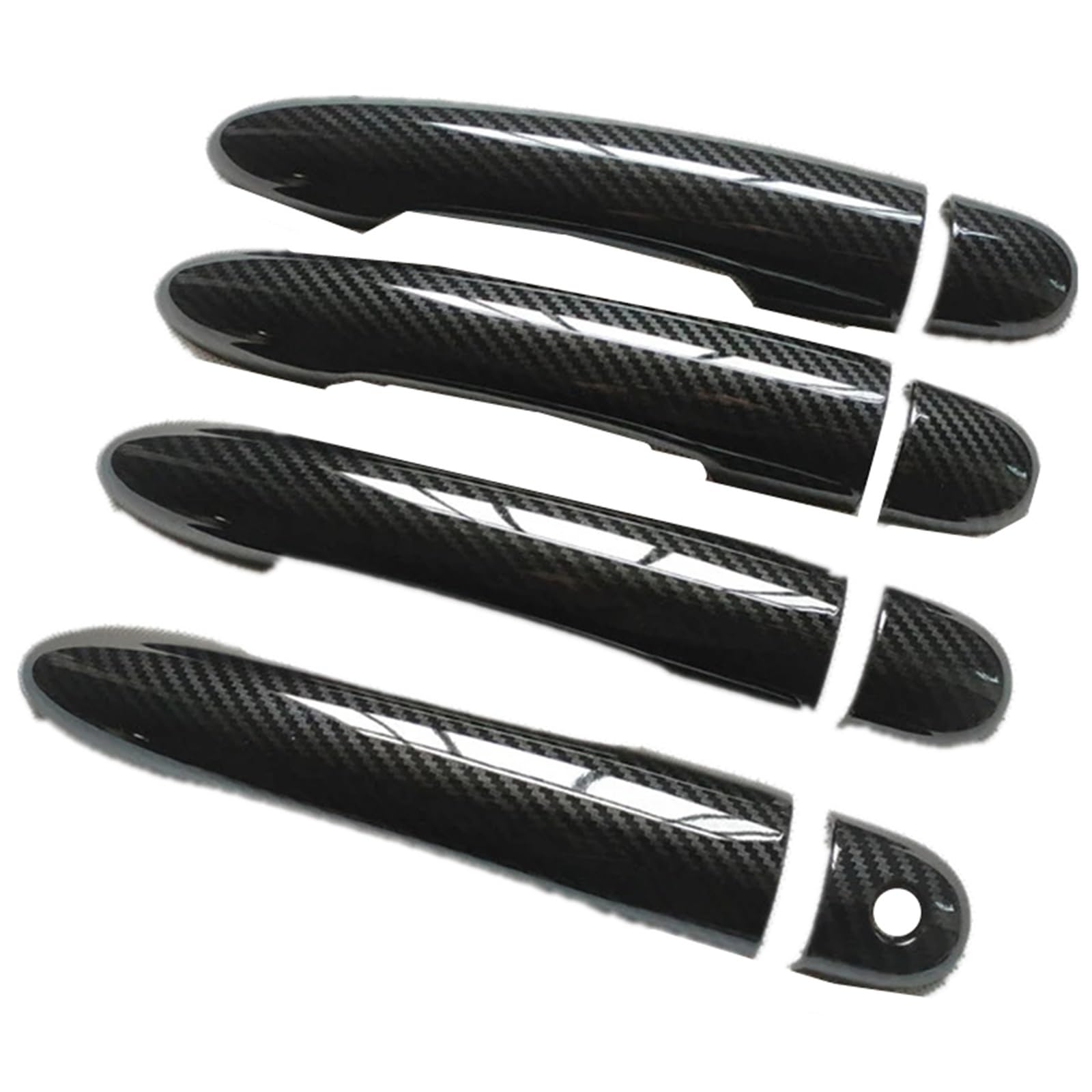 Rdwspli One Color Exterior Handle Shell Compatible With For Clio 3 For Mk3 2006-2012 Door Handle Cover Trim Handles Covers Accessories Abs Imitation Carbon Fiber