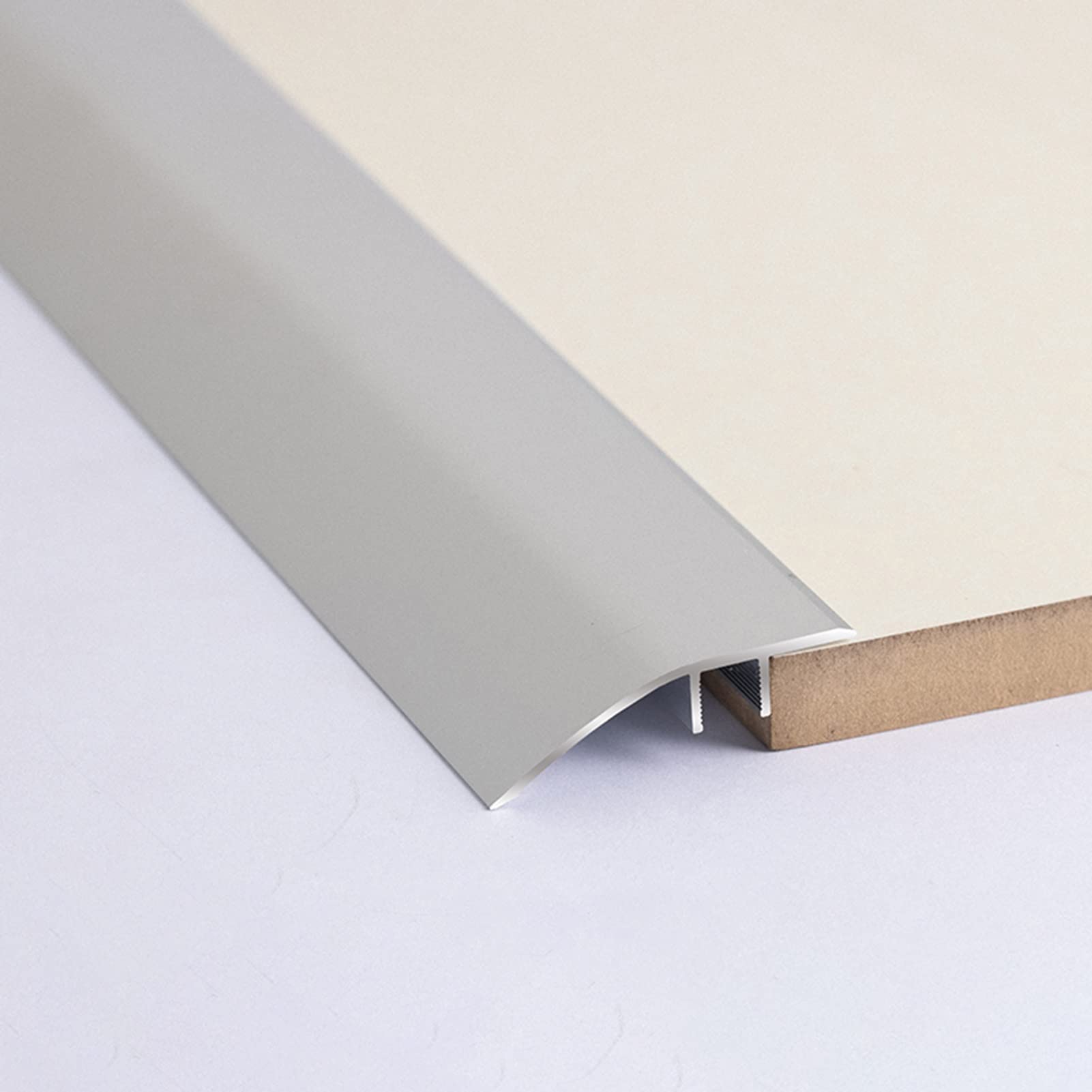 Remys Silver Easy To Install Thresholds Edge Banding Strip,Aluminum Seams Transition Strips For Home Pantry Room, Rug Marble Edging Trim Strip(,145Cm/57In)