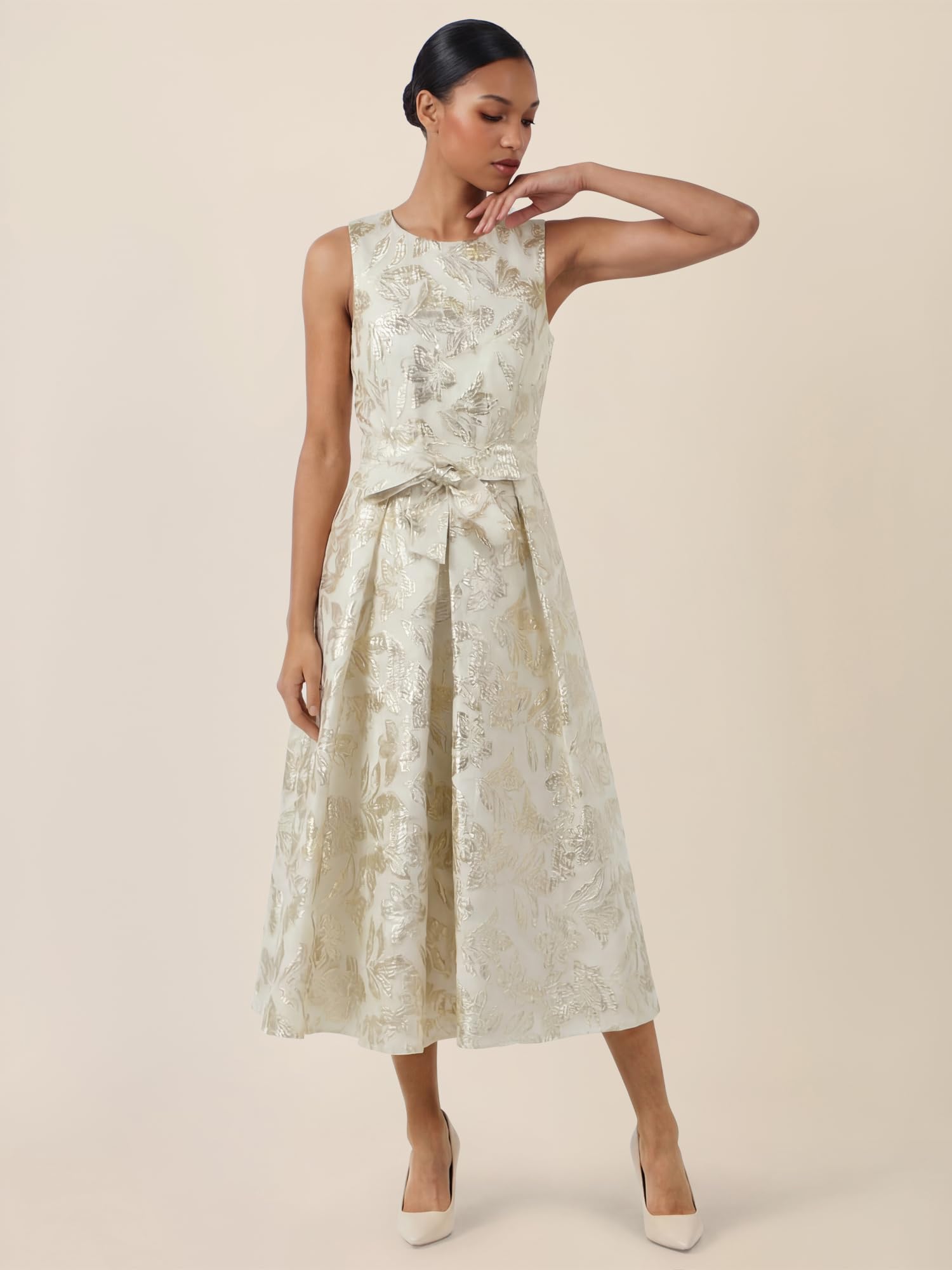 APART Fashion Damen Midi Kleid Midi Kleid