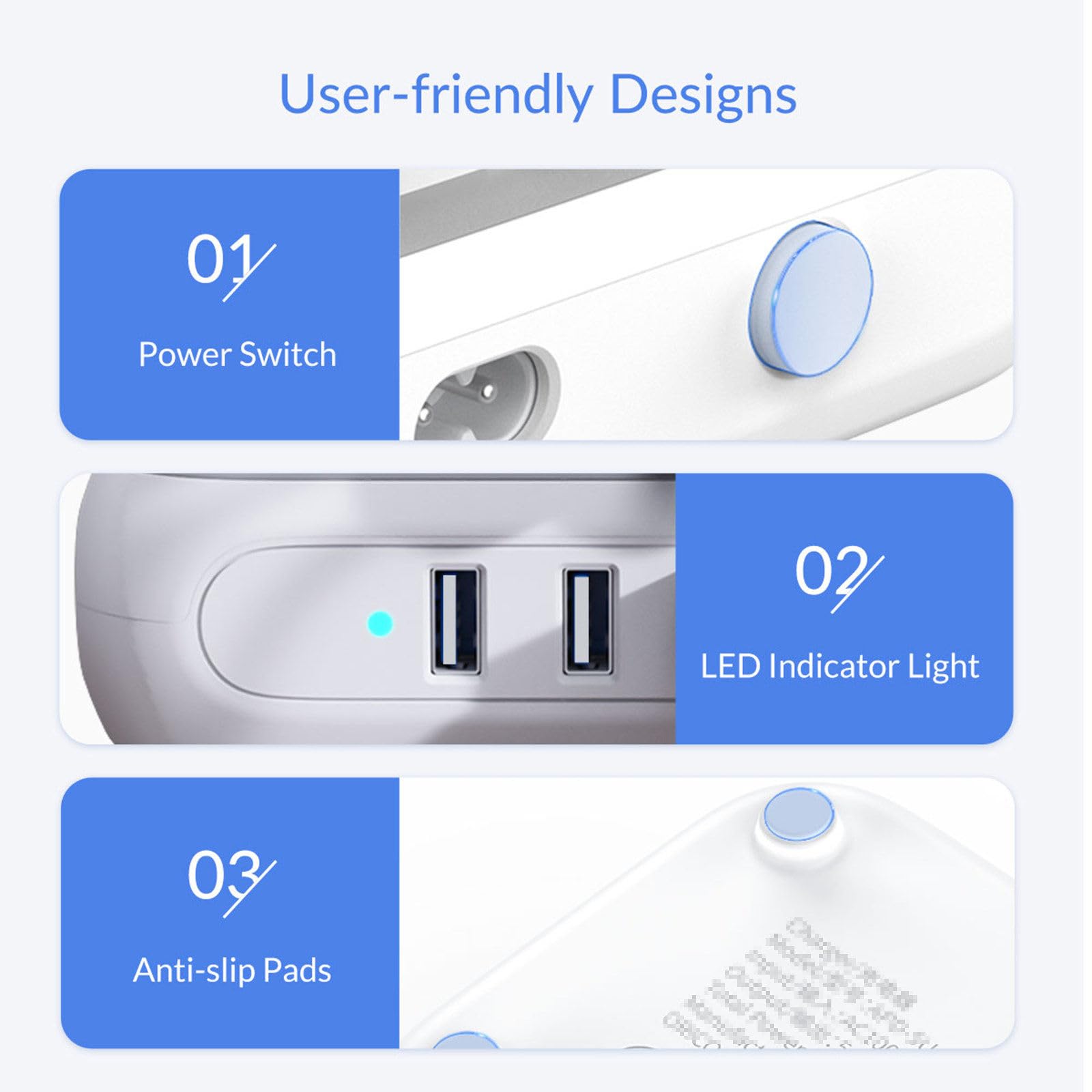Cargador USB multipuerto, estación de Carga USB Inteligente de 5 Puertos Organizador Base para múltiples teléfonos celulares Enchufe de alimentación de 5 V Adaptador de Carga rápida,White-40W