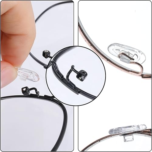 Miniatura 4 de 10 pares de almohadillas de nariz de repuesto para lentes de 0.59 pulgadas (0.591 in) de silicona suave, almohadillas de aire, almohadillas de