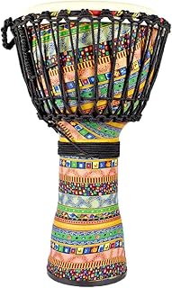 ENNBOM Djembe - Tambor de mano ligero con patrón africano cosido de tela para adultos principiantes (10 pulgadas)