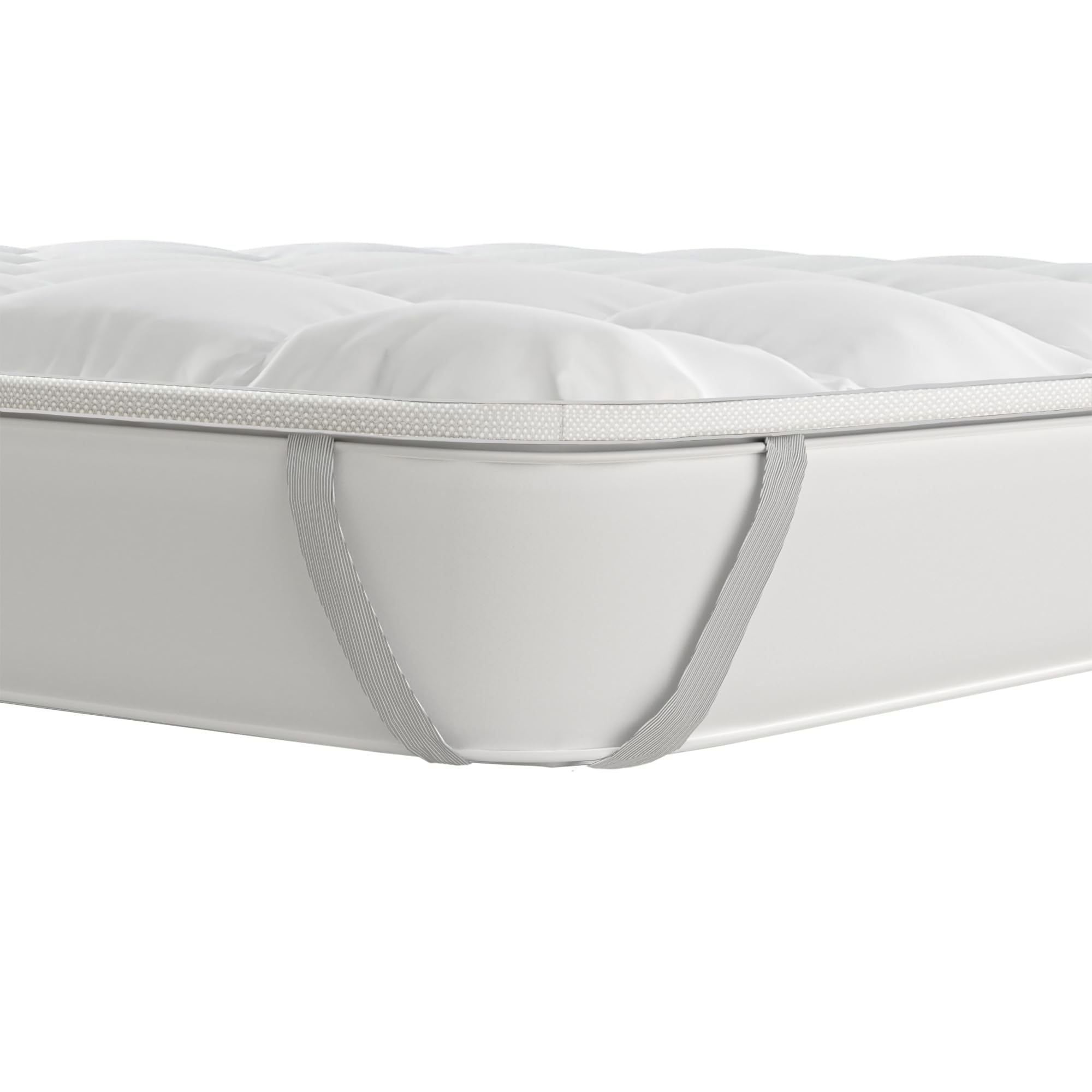 Topper Matrimoniale Fancy in Microfibra con Imbottitura di 300gr/mq - NON SCIVOLA con Cinghie Angolari - Trapuntato per Mantenere Uniforme l'Imbottitura e la Morbidezza (160x195cm)
