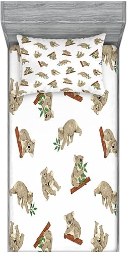 Miniatura 53 de Ambesonne Juego de sábanas bajeras y fundas de almohada de los años 90, patrón geométrico en estilo retro, formas redondas de triángulo de media