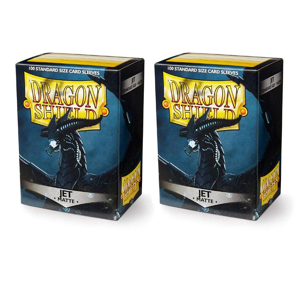 Dragon Shield Card Sleeve, Jet, 100 Pieces, Matte, Standard Size, Polypropylene (PP), for Trading Cards such as Pokemon Magic