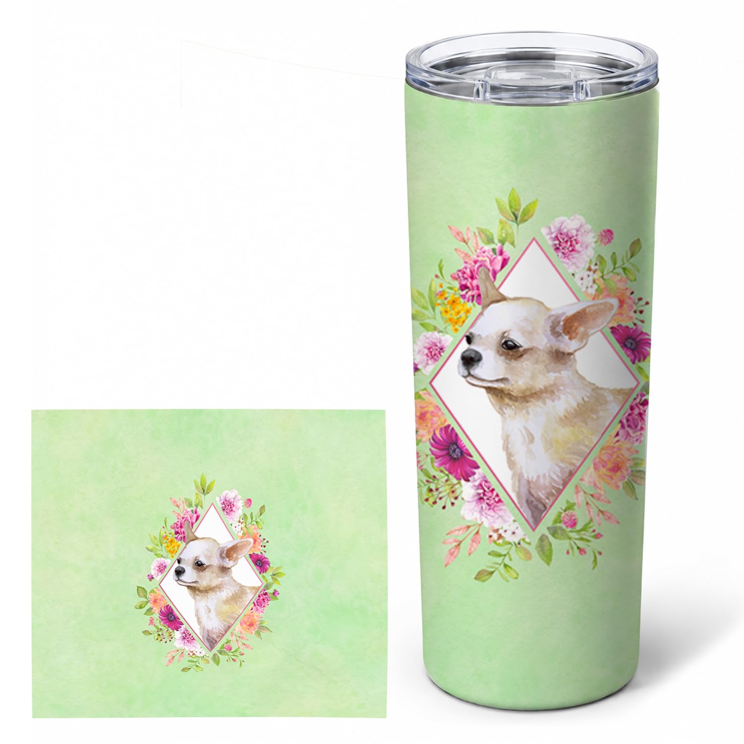 Caroline's Treasures CK4289TBL20 Chihuahua #2 Trinkglas, doppelwandig, Edelstahl, 570 ml, isoliert, mehrfarbig