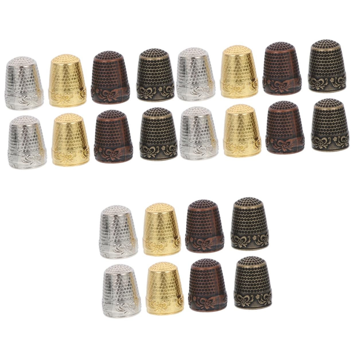 3 Set di Ditali da Cucito in Materiale di Rame Protezioni Portatili Kit di Cucito Robusto 8 Pezzi * 3
