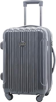 kensie TSA-Lock Hardside Spinner Luggage, Metal Gray, 20-Inch