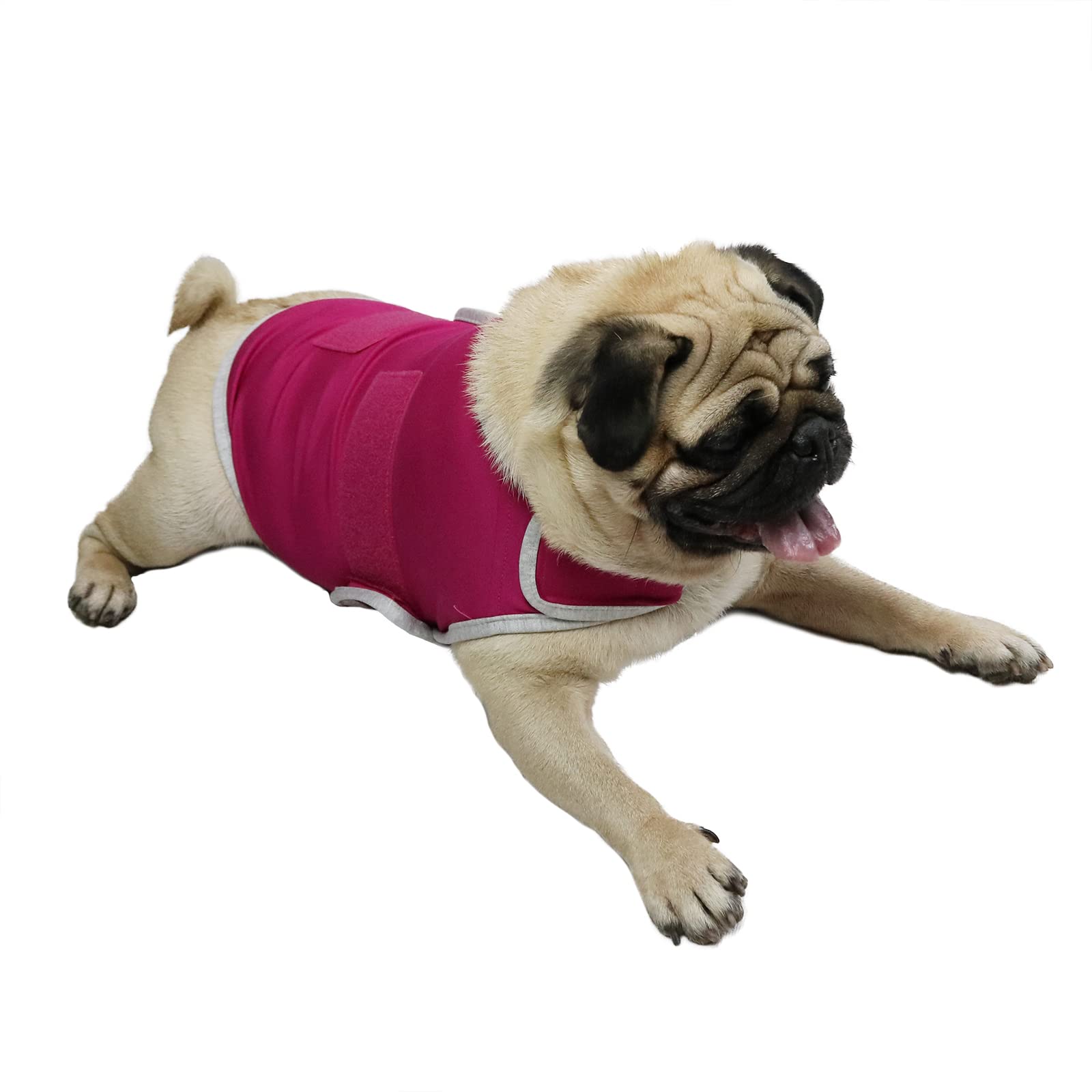 Abrigo para aliviar la ansiedad del perro, chaleco calmante para tormentas eléctricas, viajes, fuegos artificiales, visitas al veterinario (M, rosa)
