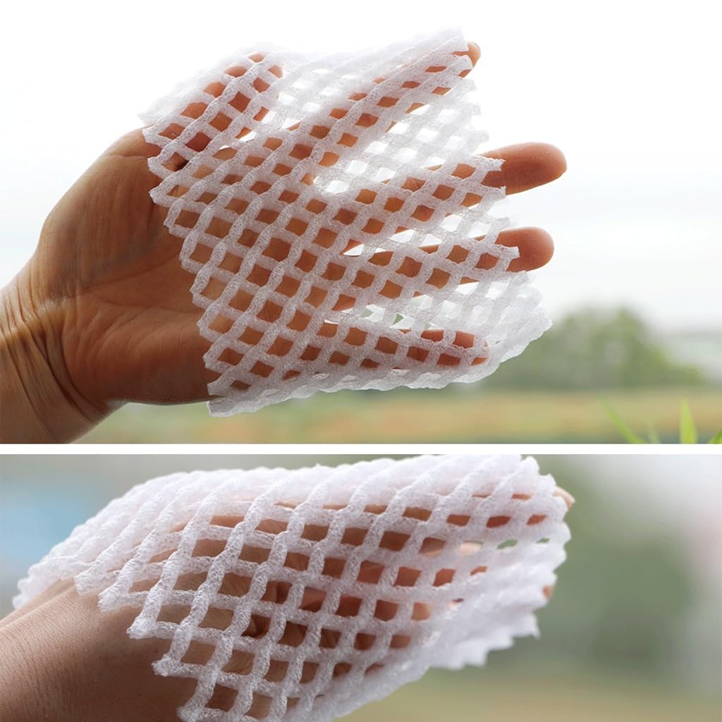 Fundas protectoras de malla de espuma, 100 Uds. Bolsas de malla for botellas vino y verduras varios tamaños(16x6cm)