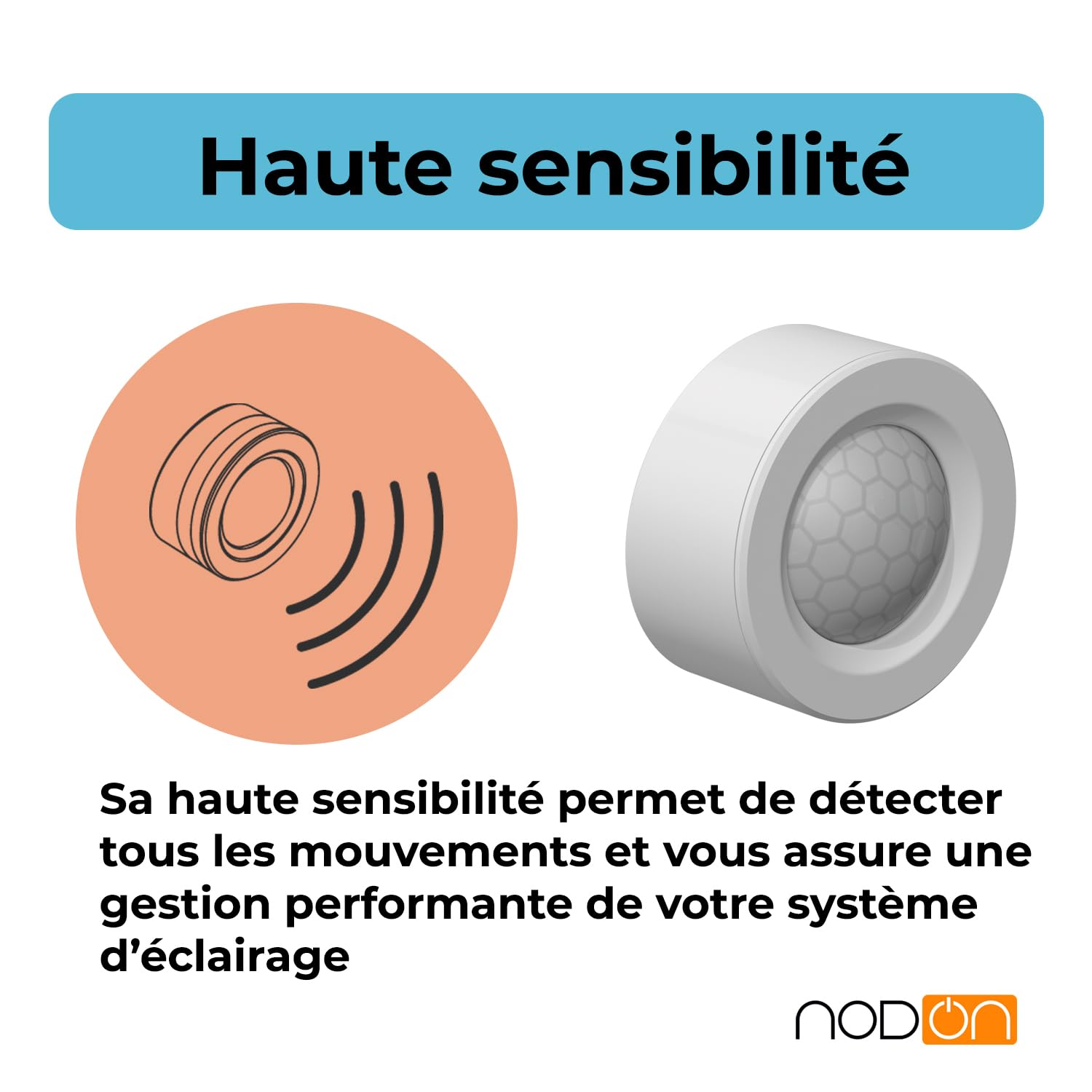 NodOn - EnOcean Détecteur de Mouvement sans Fil Haute Sensibilité