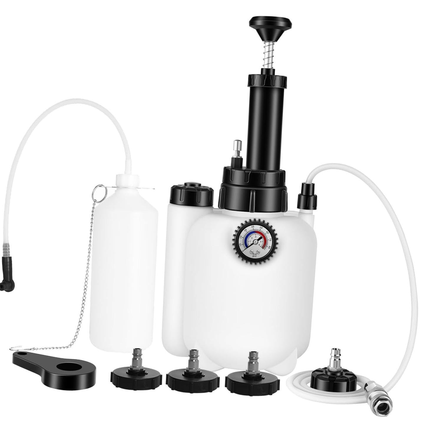 3 Piezas Purga de Líquido de Frenos Potente Juego de Herramientas Manual para Cambio de Aceite con Válvula de Presión Adecuado para Automóviles Camion