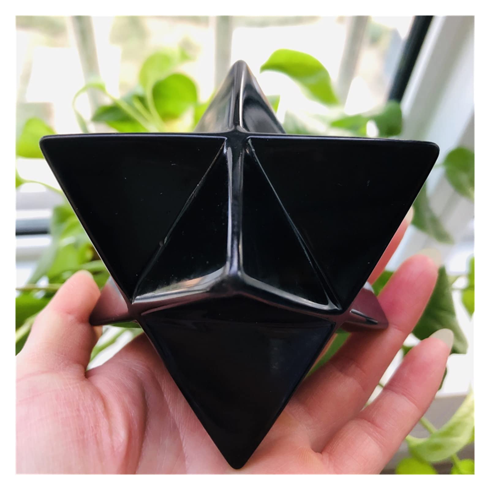 Großes 7 cm großes, natürliches, klares Merkabah-Kristall-Pendel, Kristallsteine, Merkaba-Sterne, Mineralien Voller Textur(Color:400-500g)