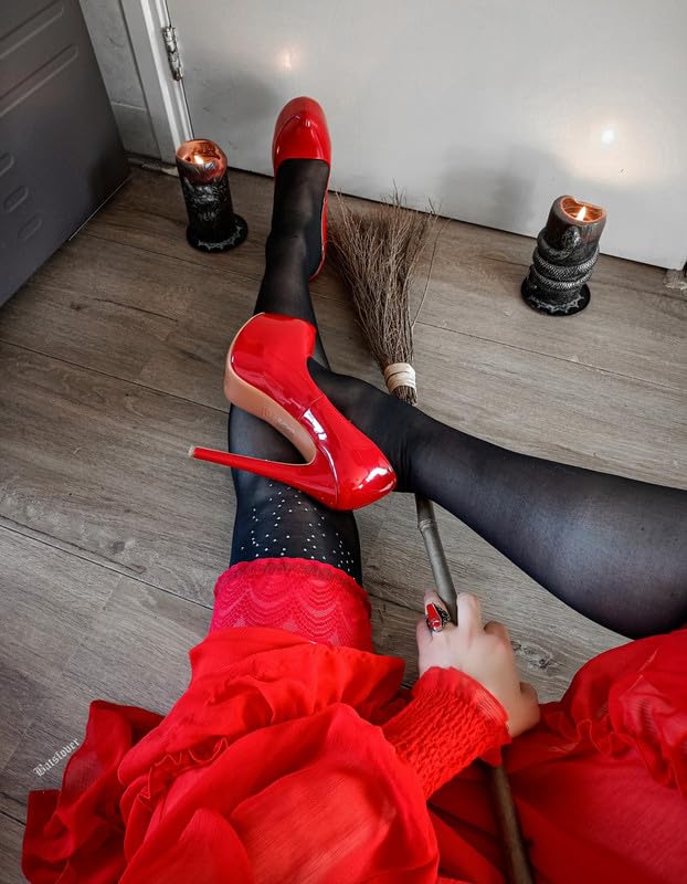 Scarpe da sera da donna con tacco alto, con tacco a spillo, Colore: rosso, 39 EU