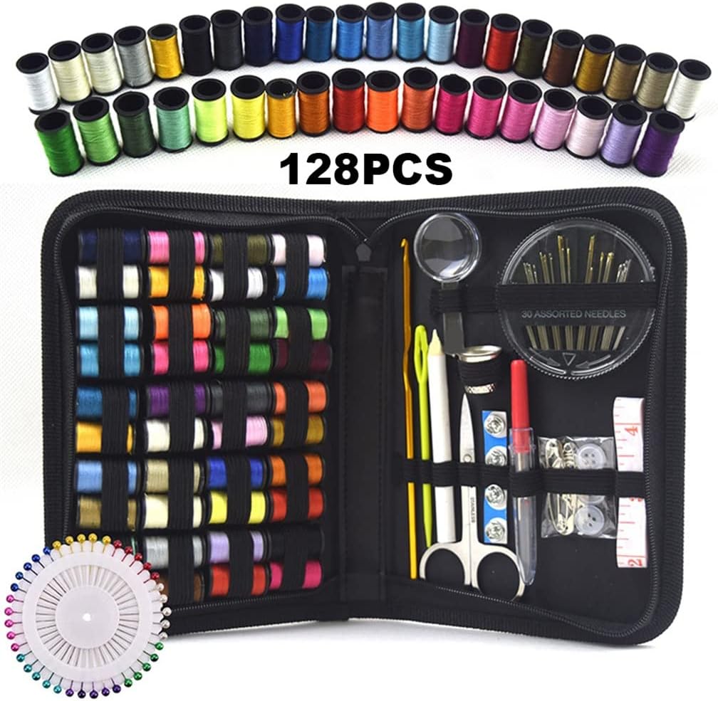 128pcs Sewing Kits DIY Multi-Function Box Set Thread Stitches Knitting Needles Tools Embroidery Accessories