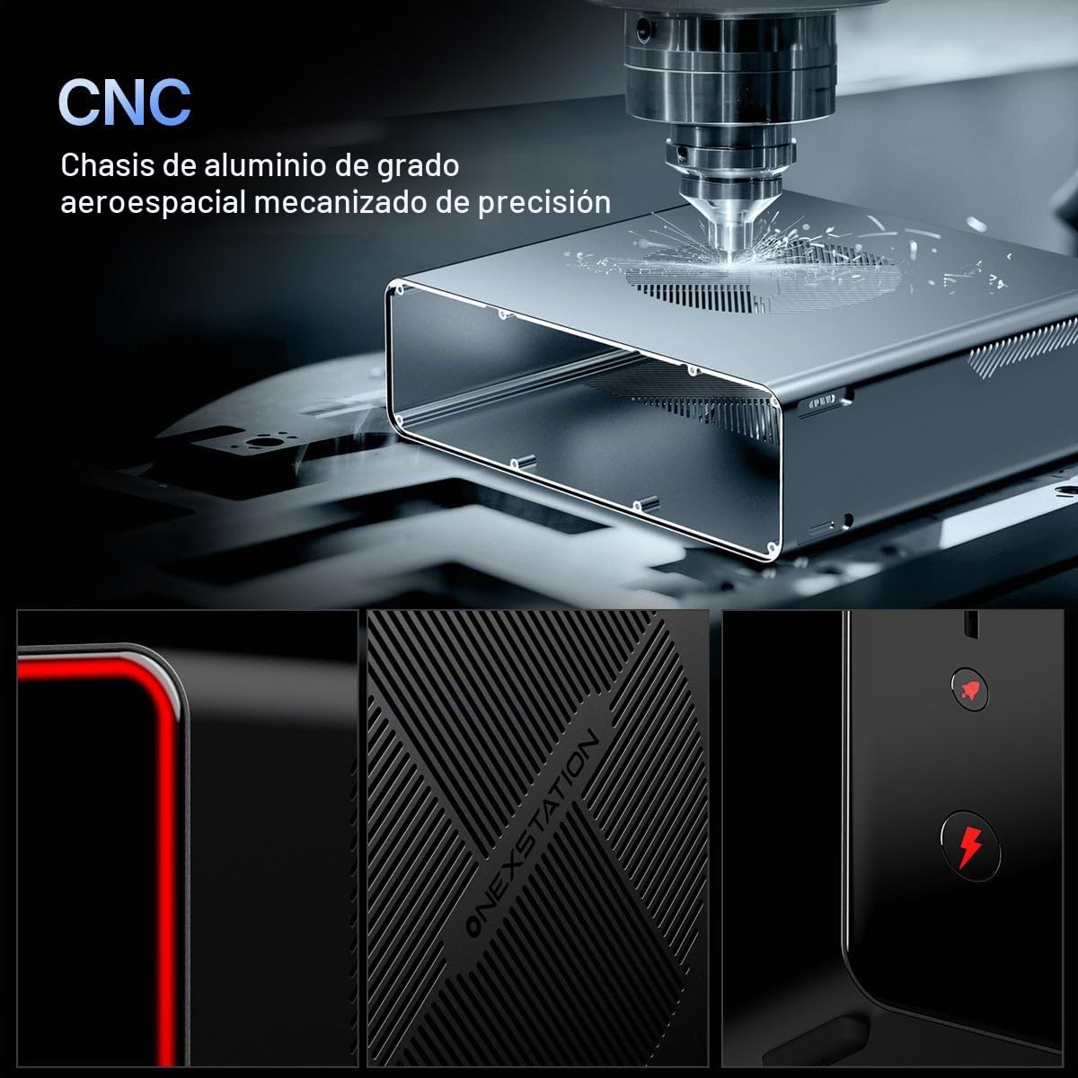 WEELIAO ONEXStation Mini PC AI Workstation, AMD Ryzen AI Max+ 395, 128GB LPDDR5X, Radeon 8060S, iluminación RGB, computación local de IA, escritorio para juegos AAA (128 GB de RAM + 1 TB SSD)